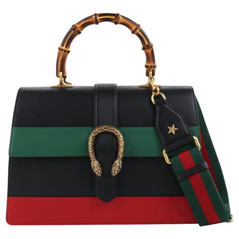 black gucci handbag with red and green strap|vintage Gucci handbags black.